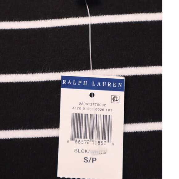 Ralph Lauren Women's Black & White Striped Scoop Neck T-Shirt Size S/P Cotton - Picture 4 of 10